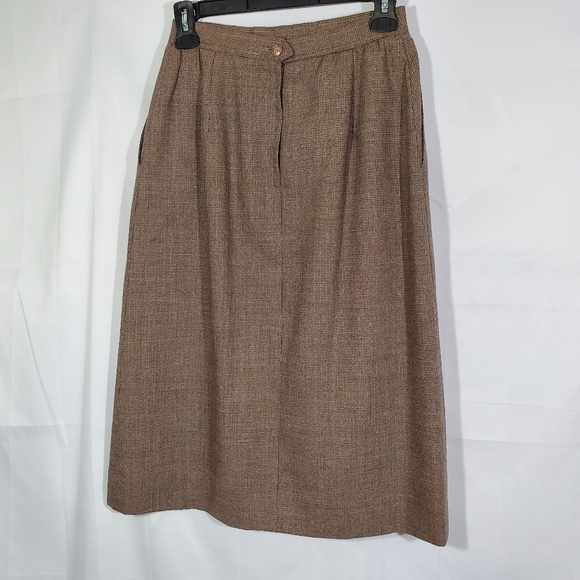 Vintage Saint Laurie Tweed Lined Midi Skirt Size 8 - Picture 3 of 8